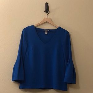 H&M Size 4 Royal Bell Sleeve Top